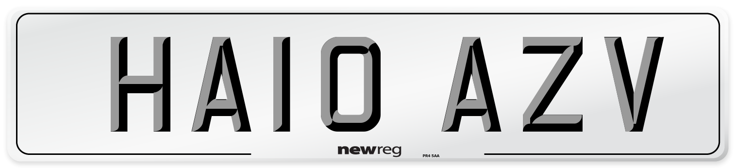 HA10 AZV Number Plate from New Reg